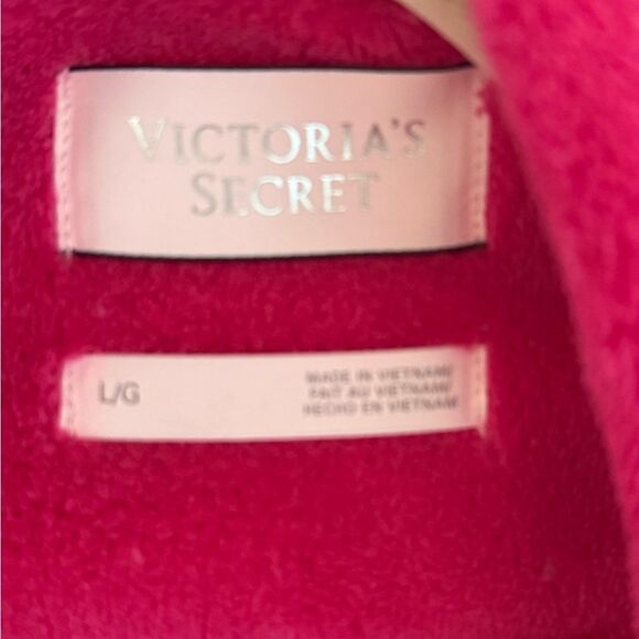 Victoria’s Secret - Cozy Plush Pink Midi Robe with Pockets and Trim - size L - Picture 3 of 8